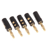 Maxbell 5Pcs 4mm Gold Plated Speaker Wire Banana Plug Test Audio Connector black - Aladdin Shoppers