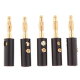 Maxbell 5Pcs 4mm Gold Plated Speaker Wire Banana Plug Test Audio Connector black - Aladdin Shoppers