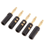 Maxbell 5Pcs 4mm Gold Plated Speaker Wire Banana Plug Test Audio Connector black - Aladdin Shoppers