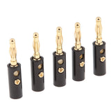 Maxbell 5Pcs 4mm Gold Plated Speaker Wire Banana Plug Test Audio Connector black - Aladdin Shoppers