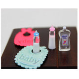 Maxbell 5pcs Dollhouse Miniature Baby Milk Bottles Bib & Shampoo Nursery Accessories - Aladdin Shoppers