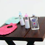 Maxbell 5pcs Dollhouse Miniature Baby Milk Bottles Bib & Shampoo Nursery Accessories - Aladdin Shoppers