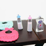Maxbell 5pcs Dollhouse Miniature Baby Milk Bottles Bib & Shampoo Nursery Accessories - Aladdin Shoppers