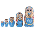 Maxbell 5Pcs Hand Paited Wooden Russian Nesting Dolls Matryoshka Kids Toys Red - Aladdin Shoppers