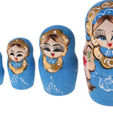 Maxbell 5Pcs Hand Paited Wooden Russian Nesting Dolls Matryoshka Kids Toys Red - Aladdin Shoppers