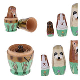 Maxbell 5Pcs Wooden Russian Nesting Dolls Matryoshka - Hand Paited Bear Kids Toys - Aladdin Shoppers