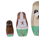 Maxbell 5Pcs Wooden Russian Nesting Dolls Matryoshka - Hand Paited Bear Kids Toys - Aladdin Shoppers