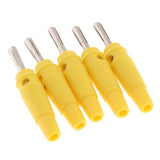 Maxbell 5Pieces 4mm Wire Audio Speaker Cable Banana Plug Connectors Adapter yellow - Aladdin Shoppers