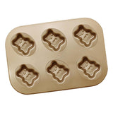 Maxbell 6-Cup Carbon Steel Cake Mould Baking Tray Pan Bakeware Little Bear - Aladdin Shoppers