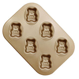 Maxbell 6-Cup Carbon Steel Cake Mould Baking Tray Pan Bakeware Little Bear - Aladdin Shoppers