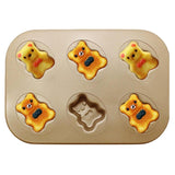 Maxbell 6-Cup Carbon Steel Cake Mould Baking Tray Pan Bakeware Little Bear - Aladdin Shoppers