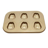Maxbell 6-Cup Carbon Steel Cake Mould Baking Tray Pan Bakeware Long Eared Rabbit - Aladdin Shoppers