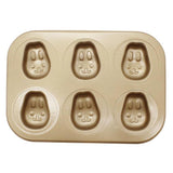 Maxbell 6-Cup Carbon Steel Cake Mould Baking Tray Pan Bakeware Long Eared Rabbit - Aladdin Shoppers