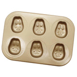 Maxbell 6-Cup Carbon Steel Cake Mould Baking Tray Pan Bakeware Long Eared Rabbit - Aladdin Shoppers