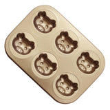 Maxbell 6-Cup Carbon Steel Cake Mould Baking Tray Pan Bakeware Pig's Head - Aladdin Shoppers