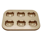 Maxbell 6-Cup Carbon Steel Cake Mould Baking Tray Pan Bakeware Pig's Head - Aladdin Shoppers