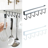 Maxbell 6 Hook Kitchen Under Shelf Cabinet Rack Mug Tea Cup Holder Storage Hook Black - Aladdin Shoppers