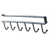Maxbell 6 Hook Kitchen Under Shelf Cabinet Rack Mug Tea Cup Holder Storage Hook Black - Aladdin Shoppers