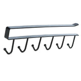 Maxbell 6 Hook Kitchen Under Shelf Cabinet Rack Mug Tea Cup Holder Storage Hook Black