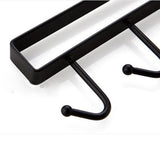 Maxbell 6 Hook Kitchen Under Shelf Cabinet Rack Mug Tea Cup Holder Storage Hook Black - Aladdin Shoppers