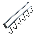 Maxbell 6 Hook Kitchen Under Shelf Cabinet Rack Mug Tea Cup Holder Storage Hook Black - Aladdin Shoppers