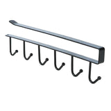 Maxbell 6 Hook Kitchen Under Shelf Cabinet Rack Mug Tea Cup Holder Storage Hook Black - Aladdin Shoppers