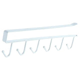 Maxbell 6 Hook Kitchen Under Shelf Cabinet Rack Mug Tea Cup Holder Storage Hook White