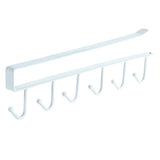 Maxbell 6 Hook Kitchen Under Shelf Cabinet Rack Mug Tea Cup Holder Storage Hook White - Aladdin Shoppers