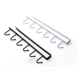 Maxbell 6 Hook Kitchen Under Shelf Cabinet Rack Mug Tea Cup Holder Storage Hook White - Aladdin Shoppers