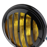 Maxbell 6" Mesh Grill Headlight Bottom Mount High/Low Beam Lamp for Harley Yellow - Aladdin Shoppers