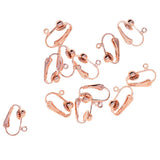 Maxbell 6 Pairs Brass Clip-on Earrings Blanks Converters with Loop DIY Jewelry Findings Accessories 16mmx14mm Rose gold - Aladdin Shoppers