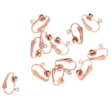 Maxbell 6 Pairs Brass Clip-on Earrings Blanks Converters with Loop DIY Jewelry Findings Accessories 16mmx14mm Rose gold