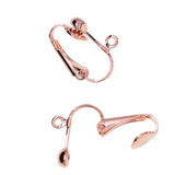 Maxbell 6 Pairs Brass Clip-on Earrings Blanks Converters with Loop DIY Jewelry Findings Accessories 16mmx14mm Rose gold - Aladdin Shoppers
