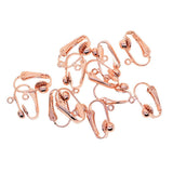 Maxbell 6 Pairs Brass Clip-on Earrings Blanks Converters with Loop DIY Jewelry Findings Accessories 16mmx14mm Rose gold - Aladdin Shoppers