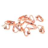 Maxbell 6 Pairs Brass Clip-on Earrings Blanks Converters with Loop DIY Jewelry Findings Accessories 16mmx14mm Rose gold - Aladdin Shoppers