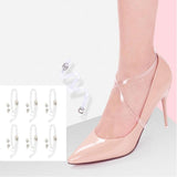 Maxbell 6 Pairs Silicone Detachable Non Slip Clear Shoe Strap High Heels Shoelace for Holding Loose High Heeled Shoes - Aladdin Shoppers