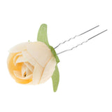 Maxbell 6 pcs Flower Hair Pin Wedding Bride Hair Access Hairpin Jewelry Women Yellow - Aladdin Shoppers