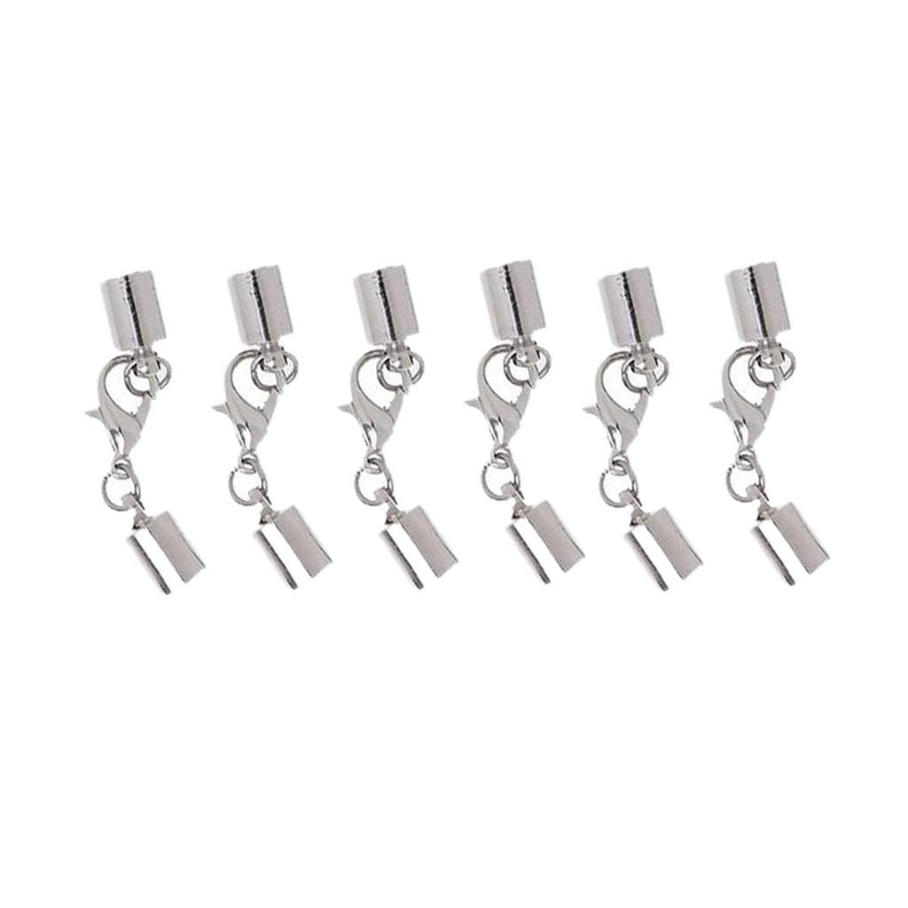 Maxbell 6 Piece Copper Leather Cord End Caps with Lobster Clasp Connector Jewelry Making Findings - Aladdin Shoppers
