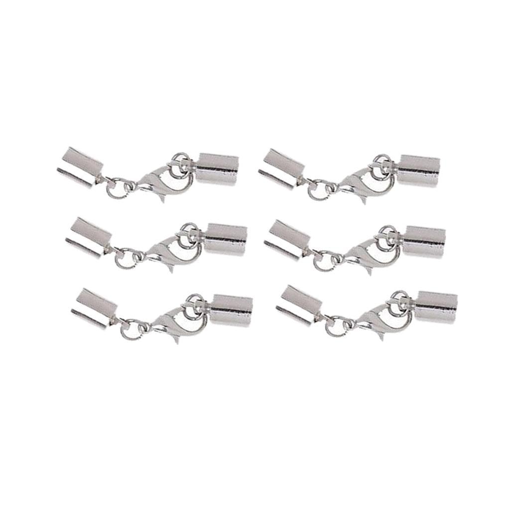 Maxbell 6 Piece Copper Leather Cord End Caps with Lobster Clasp Connector Jewelry Making Findings - Aladdin Shoppers