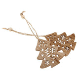 Maxbell 6 Pieces Mixed Natural Wood Star Heart Tree Shape Ornaments Xmas Hanging Decoration - Aladdin Shoppers
