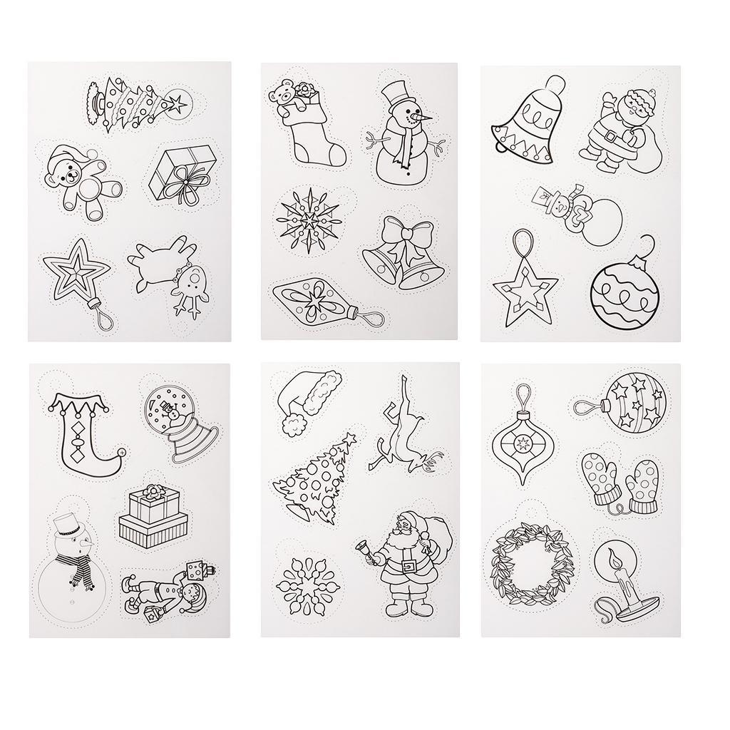Maxbell 6 Pieces Multi Patterns Christmas DIY Printer Inkjet White Shrink Plastic Sheets Shrinkable Paper Film for Making Xmas Jewelry /Craft / Decorations - Aladdin Shoppers