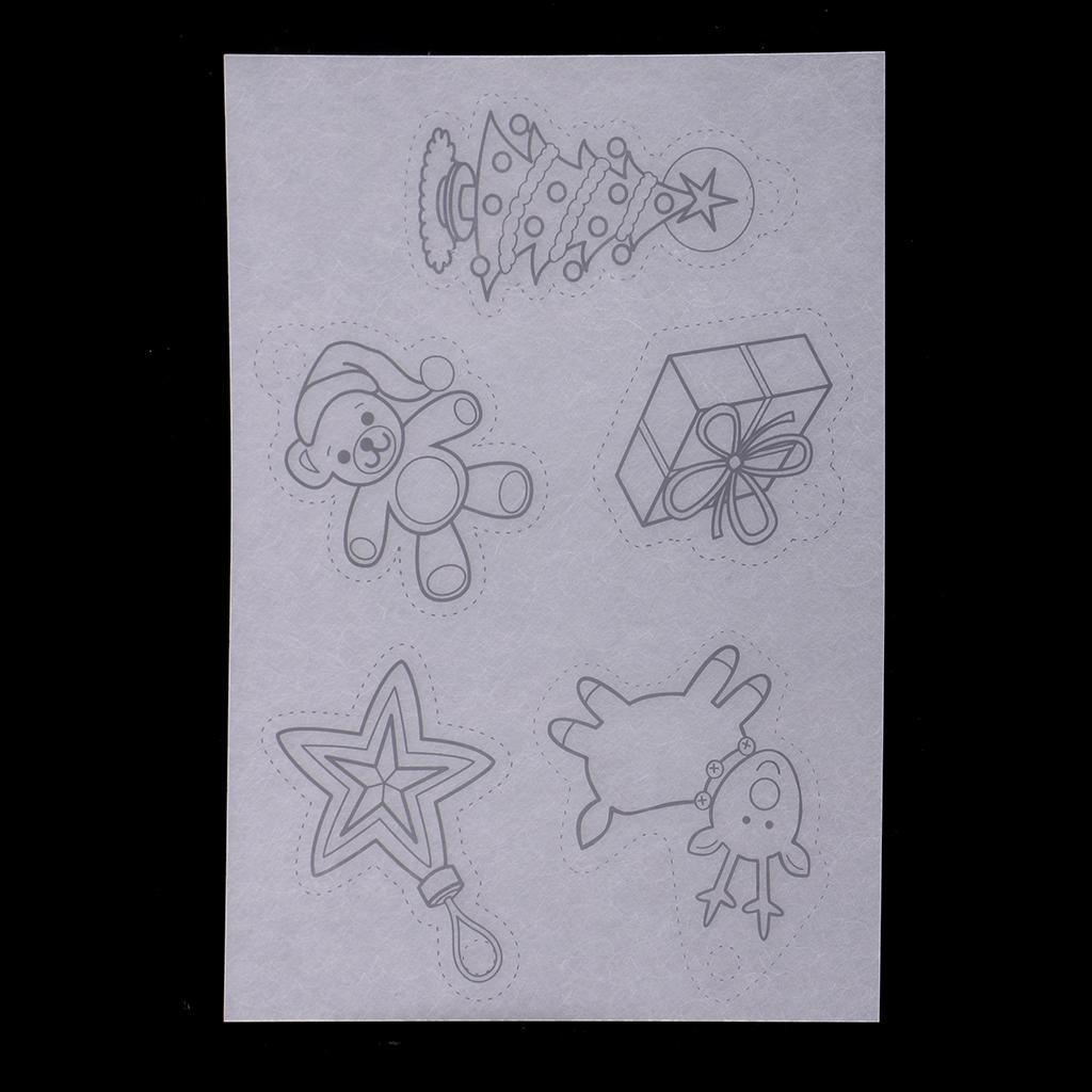 Maxbell 6 Pieces Multi Patterns Christmas DIY Printer Inkjet White Shrink Plastic Sheets Shrinkable Paper Film for Making Xmas Jewelry /Craft / Decorations - Aladdin Shoppers