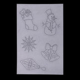 Maxbell 6 Pieces Multi Patterns Christmas DIY Printer Inkjet White Shrink Plastic Sheets Shrinkable Paper Film for Making Xmas Jewelry /Craft / Decorations
