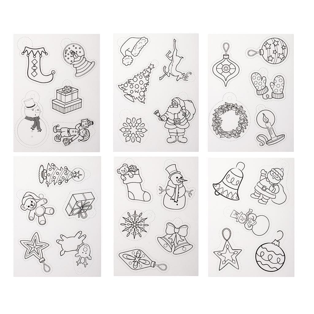 Maxbell 6 Pieces Multi Patterns Christmas DIY Printer Inkjet White Shrink Plastic Sheets Shrinkable Paper Film for Making Xmas Jewelry /Craft / Decorations - Aladdin Shoppers