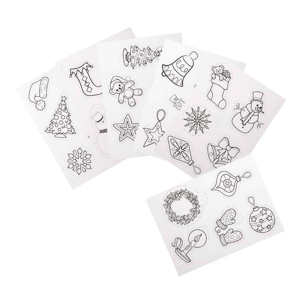 Maxbell 6 Pieces Multi Patterns Christmas DIY Printer Inkjet White Shrink Plastic Sheets Shrinkable Paper Film for Making Xmas Jewelry /Craft / Decorations - Aladdin Shoppers