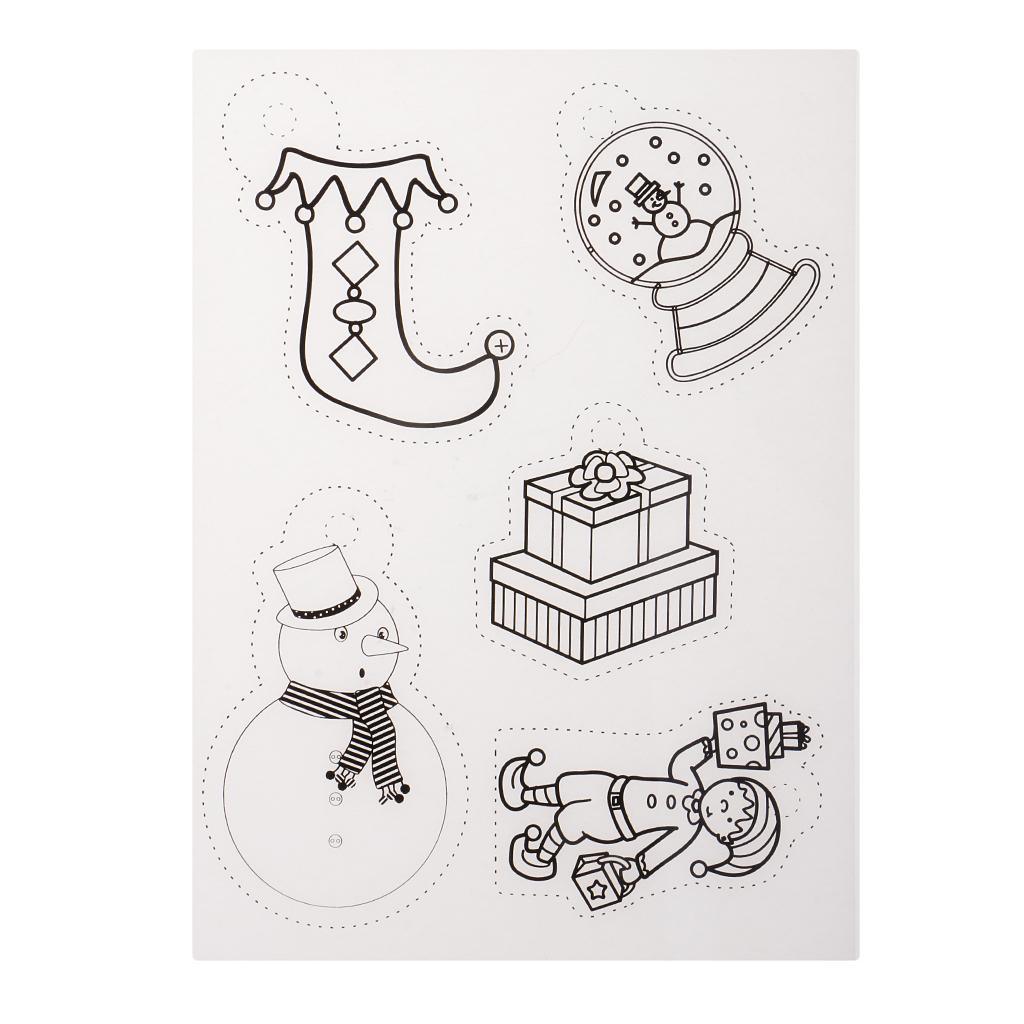Maxbell 6 Pieces Multi Patterns Christmas DIY Printer Inkjet White Shrink Plastic Sheets Shrinkable Paper Film for Making Xmas Jewelry /Craft / Decorations - Aladdin Shoppers
