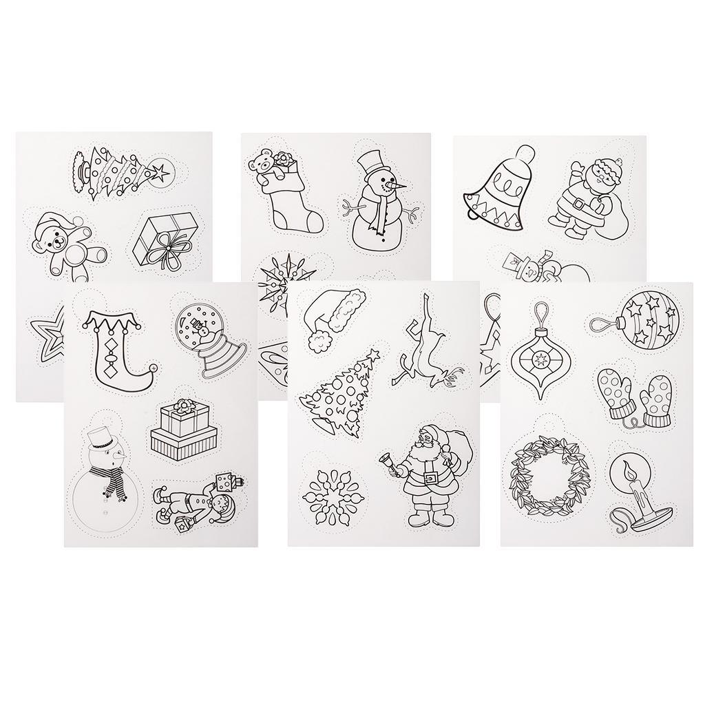 Maxbell 6 Pieces Multi Patterns Christmas DIY Printer Inkjet White Shrink Plastic Sheets Shrinkable Paper Film for Making Xmas Jewelry /Craft / Decorations - Aladdin Shoppers