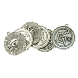 Maxbell 6 Pieces Tibetan Silver Caribbean Aztec coin Medallion Skull Charm Necklace Pendant - Aladdin Shoppers