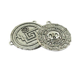 Maxbell 6 Pieces Tibetan Silver Caribbean Aztec coin Medallion Skull Charm Necklace Pendant - Aladdin Shoppers