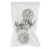 Maxbell 6 Pieces Tibetan Silver Caribbean Aztec coin Medallion Skull Charm Necklace Pendant - Aladdin Shoppers